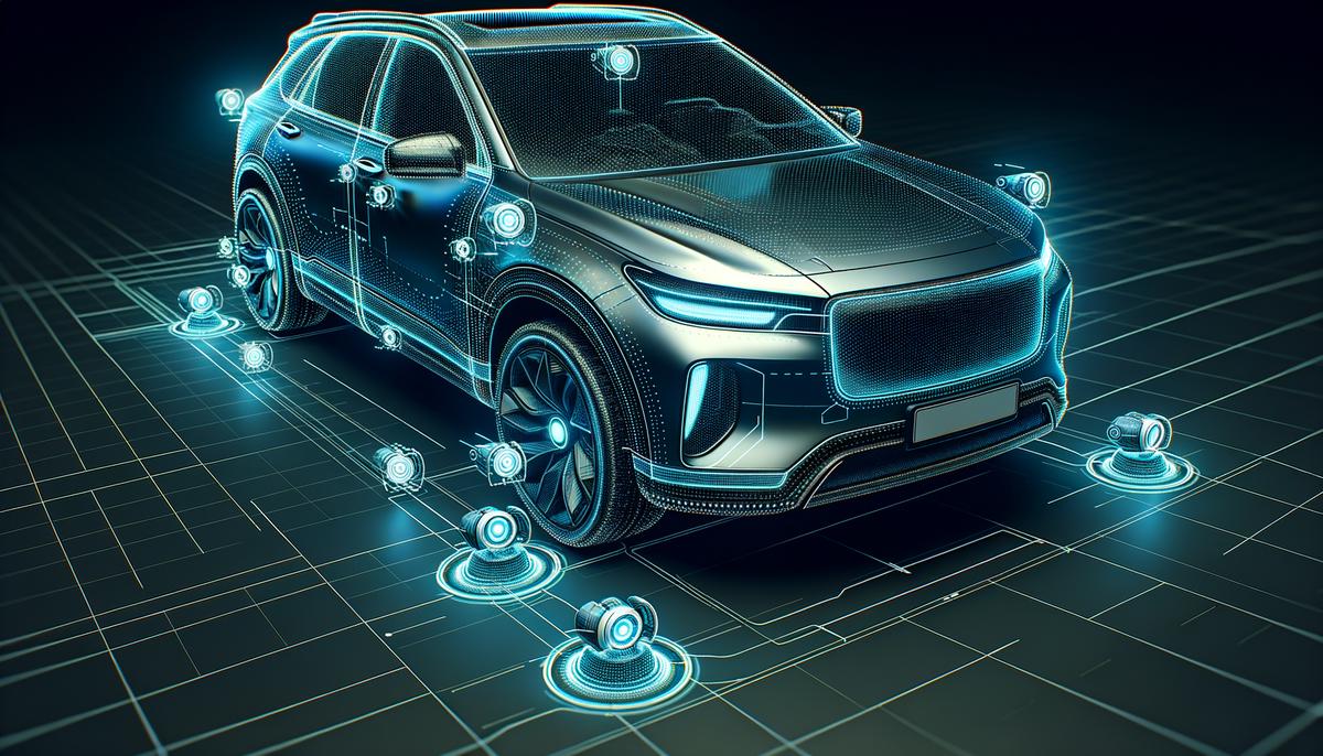 2024 Audi Q5 with its various safety sensors and cameras highlighted, showcasing its advanced safety features